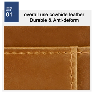 Detail of durable brown cowhide leather with precise double stitching on retro wallet