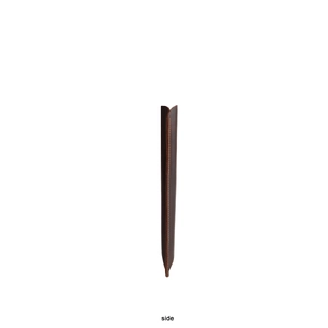Side view of dark brown crazy horse leather laptop sleeve with precise stitching
