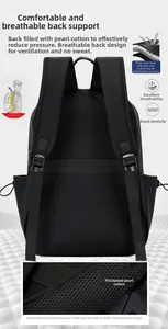 Ergonomic backpack back panel with S-shaped straps and breathable pearl cotton padding