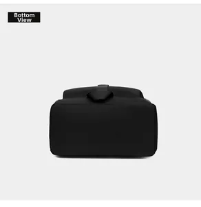 Detailed bottom view of the waterproof black tactical motorcycle helmet backpack