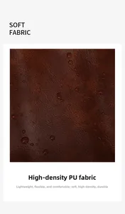 Macro detail of brown high-density waterproof PU leather fabric with soft texture