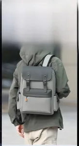 Detail view of the durable shoulder strap connection and buckle on a vintage backpack
