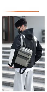 Close-up of lightweight waterproof crossbody bag featuring a modern color-block design