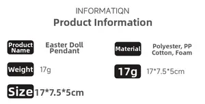 Detailed specifications of Easter gnome pendant made of polyester and PP cotton