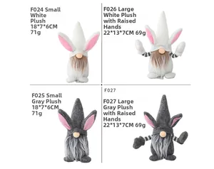 Easter gnome plush doll collection with rabbit ears in 18cm and 22cm sizes
