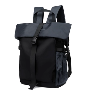 Waterproof roll-top motorcycle helmet backpack with large capacity for commuting