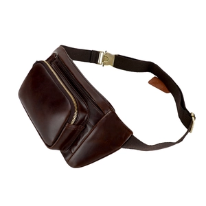 Vintage Echtleder Gürteltasche Herren Kopfschicht Rindsleder Brusttasche Retro Umhängetasche Casual Verstellbarer Gurt