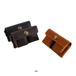 Drei Farben Crazy-Horse-Leder Gürteltaschen mit Sternschnalle und Vintage-Textur