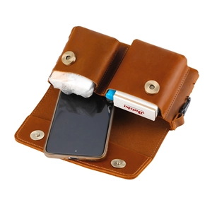 Gürteltasche aus Crazy-Horse-Leder mit mehreren Fächern für Handy und Zubehör