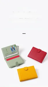 Detailed interior of RFID leather passport wallet showing card slots and storage