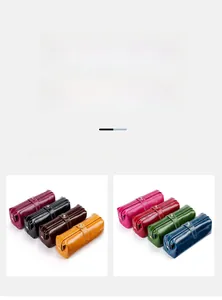 Vari colori disponibili per la borsa cosmetica in pelle lucida con fibbia per viaggio