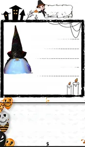 Detailed specs of LED Halloween gnome with starry hat and colorful lighting effects