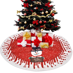 78CM Christmas tree skirt with festive snowman and snowflake pattern for home decoration