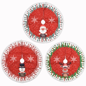 78cm Christmas tree skirts with red snowflake prints and festive character motifs