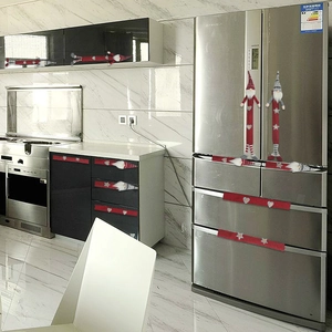 Fundas para manijas de refrigerador de gnomos navideños rojos para decoración cocina