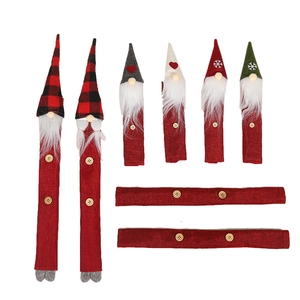 Fundas de manija de nevera de gnomo navideño con copos de nieve para decoración de cocina festiva