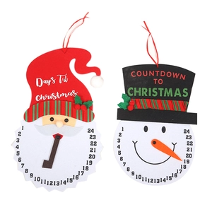 Calendario de cuenta regresiva de Navidad con Papá Noel y Muñeco de nieve para colgar