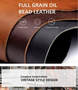 Detailed texture of crazy horse leather showing retro color-change effect in three colors
