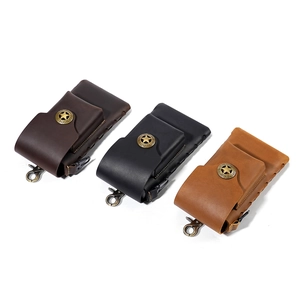 Vintage-Gürteltasche aus Crazy-Horse-Leder für Herren in drei Farben mit Sternemblem