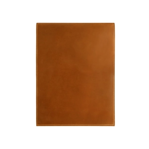 Brown leather sleeve for 16 inch laptops and tablets with fine stitching details