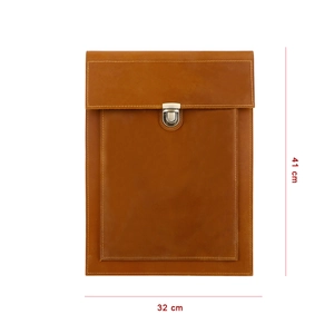 Laptop Sleeve Bag Genuine Crazy Horse Leather Flip Cover Metal Buckle Protective Retro Vintage Slim Business Office