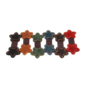 Handmade crazy horse leather star bookmarks and magnetic money clips in six colors