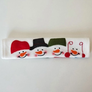 Fundas de peluche blanco con muñeco de nieve para asa de microondas y decoración navideña