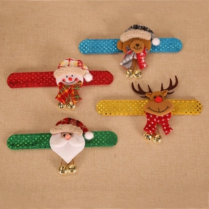 Bracelets de Noël pour enfants avec paillettes et cloches lumineuses décoratives