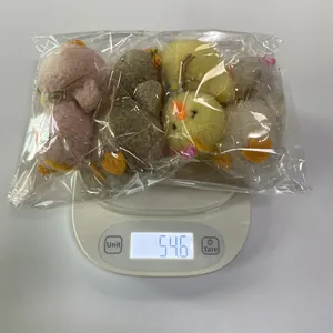 Set of four plush Easter chick hanging ornaments in assorted colors weighing 54.6g