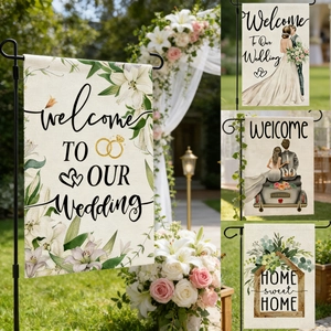 Wedding Garden Flag Welcome Porch Yard Banner Home Sweet Home Summer Mardi Gras Outdoor Decoration Polyester Cloth Flag