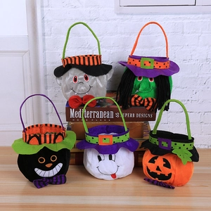 Halloween Candy Bags Gift Tote Non Woven Fabric Velvet Cartoon Ghost Vampire Party Favors Trick Or Treat For Kids