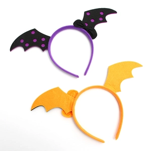 Halloween bat wing headbands in purple and orange for masquerade party and cosplay costumes