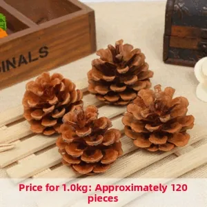 Macro shot of natural dried pine cones for festive decor, approx. 120 pieces per kg