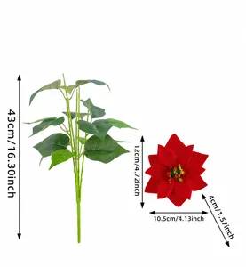 Gedetailleerd diagram met 43cm steelhoogte en 10,5cm bloemdiameter voor kunstbloemen
