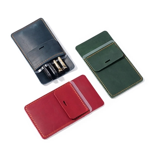 Genuine leather pocket protector for doctors and nurses holding pens in three colors