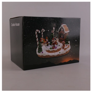 Exquisite black matte Cookie House packaging box featuring festive gingerbread man artwork