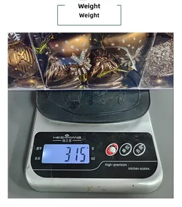 Detailed view showing a 315g weight measurement for the 60pcs brown Christmas ball set