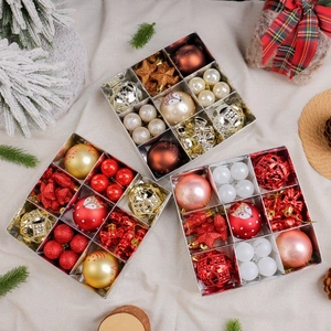 Set de Bolas de Navidad de Lujo para Decoración Festiva con Motivo de Zorro Reno Estrellas Adorno para el Hogar