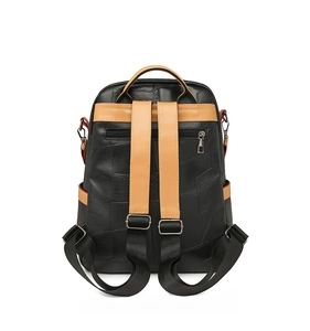 Detail view of the backpack back featuring adjustable straps and a hidden anti-theft zipper