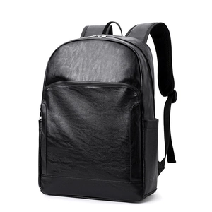 Sac à dos professionnel en cuir PU pour hommes avec grande capacité et compartiments