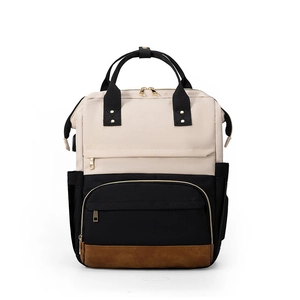 Sac à dos pour ordinateur femme imperméable avec design tricolore et grande capacité