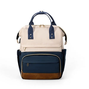 Sac À Dos De Mode Oxford Imperméable Grande Capacité Sac Laptop Port USB Color Block Voyage D'affaires Femmes