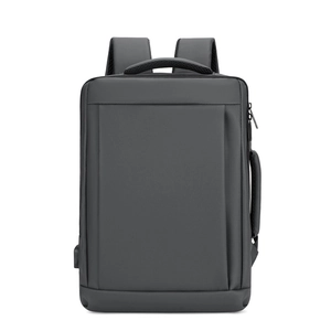 Business laptop backpack in dark grey with waterproof fabric and USB charging port