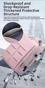 Zaino rosa per laptop con fodera interna a airbag per massima protezione dagli urti