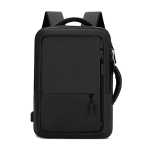 Business Laptop Backpack Waterproof Coating Fabric USB Charging Port Multi-functional Travel Work Bag Unisex