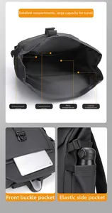 Detail of multi-compartment interior with laptop sleeve and water bottle side pocket