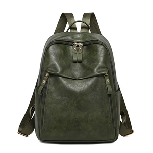 Sac À Dos Femme En Simili Cuir Vintage Multi Poches Sac D'école Décontracté Imperméable Grande Capacité Sac À Main
