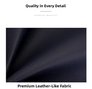 Macro shot of premium coated fabric on a business backpack with high-quality matte texture