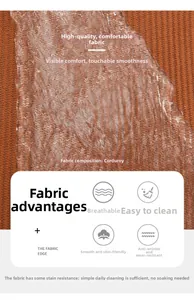 Detailopname van waterbestendige oranje corduroy stof met vlekwerende eigenschappen