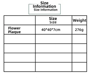 Size specifications for the floral door wreath showing dimensions 40x40x7cm and 276g weight